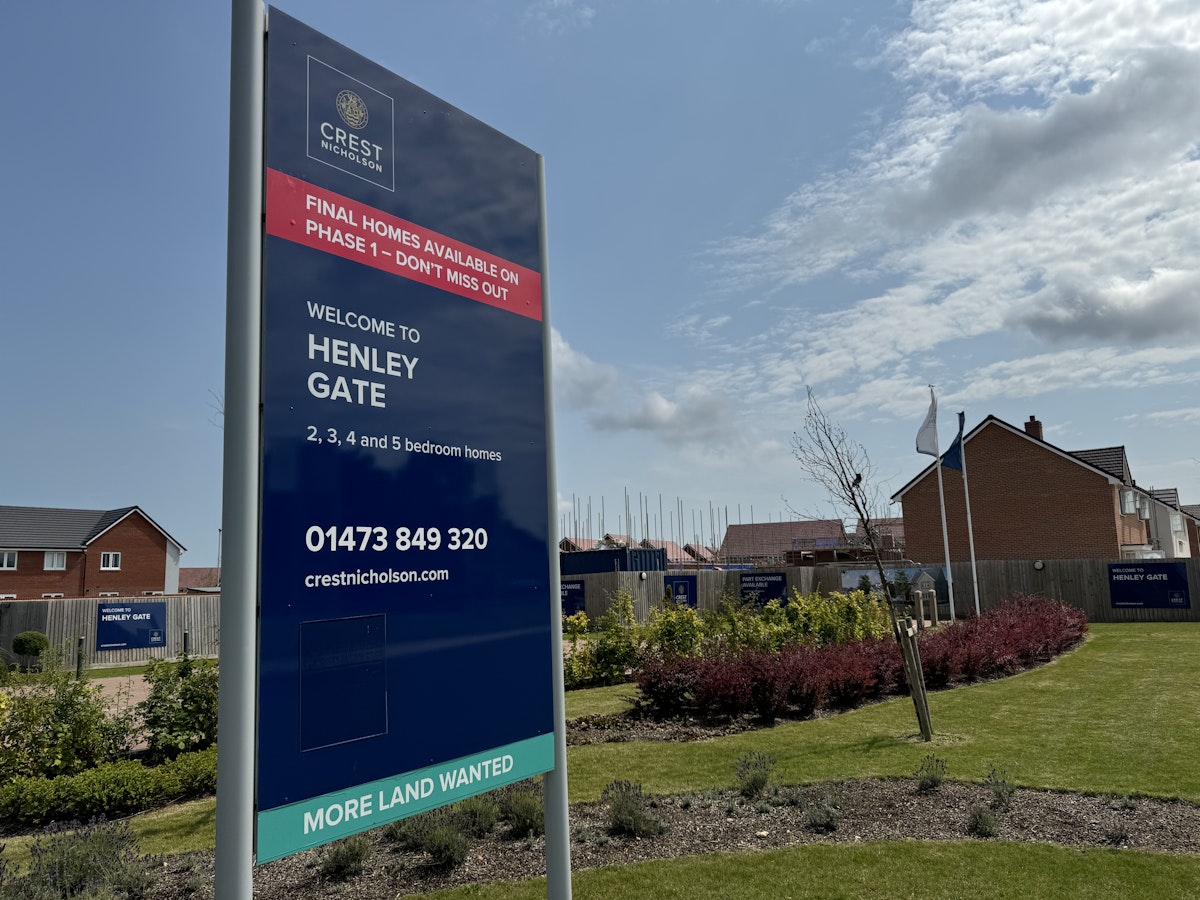 A photo of the Henley Gate housing development in Ipswich